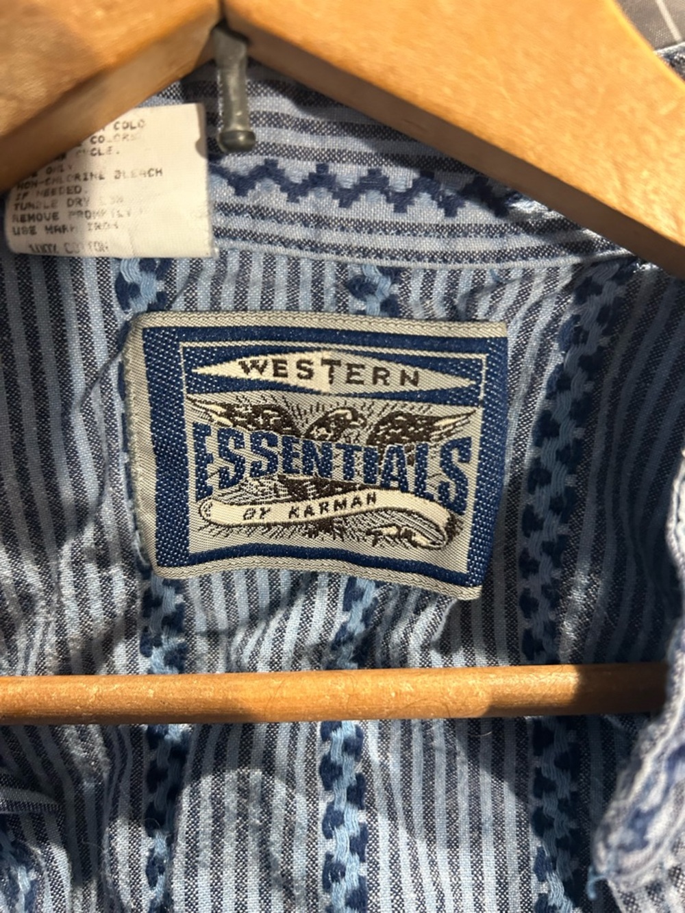 Karma Light Blue and White Striped Western Shirt